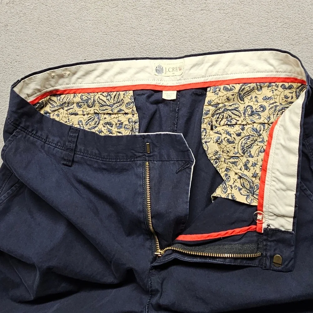 J.Crew Chino Shorts Men 35 Navy Regular Fit Flat Front Slash Pocket 10.5
